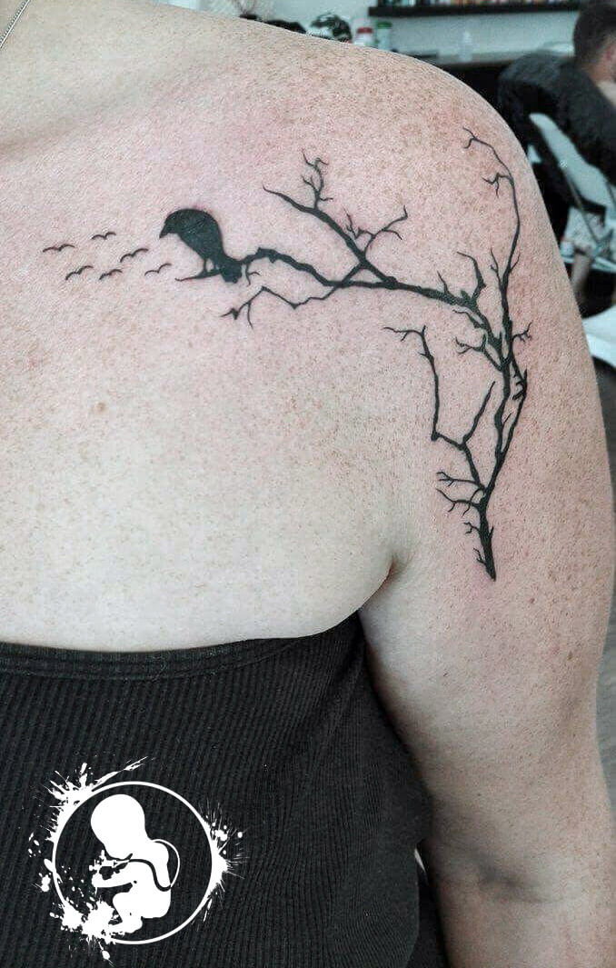 Baum Vögel | Lea | Newborn Tattoo Wolfratshausen